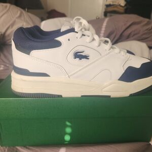 Lacoste White and Navy Blue Sneakers Sz 12